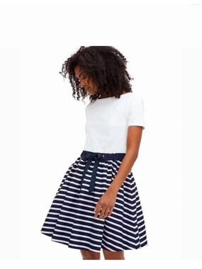 NWT Kate spade Sailing Stripe Mixed Media Dress pocket Xs $199